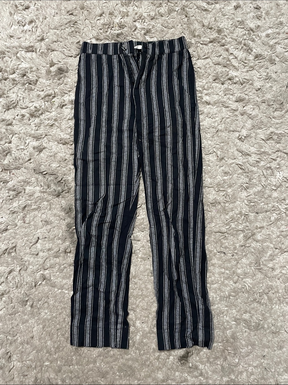 Brandy Melville Black and Gray Vertical Stripe Chinos